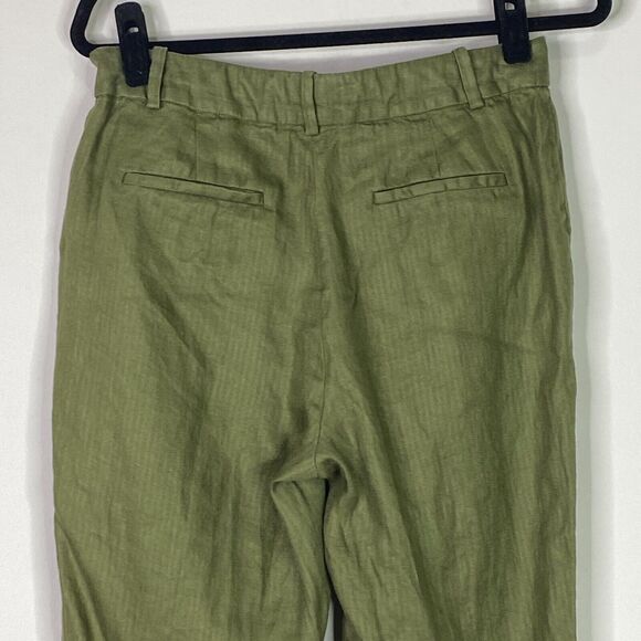 J. Crew Rhodes Cuff Hem Linen Ankle Pants Women's Size 6 - Picture 4 of 9